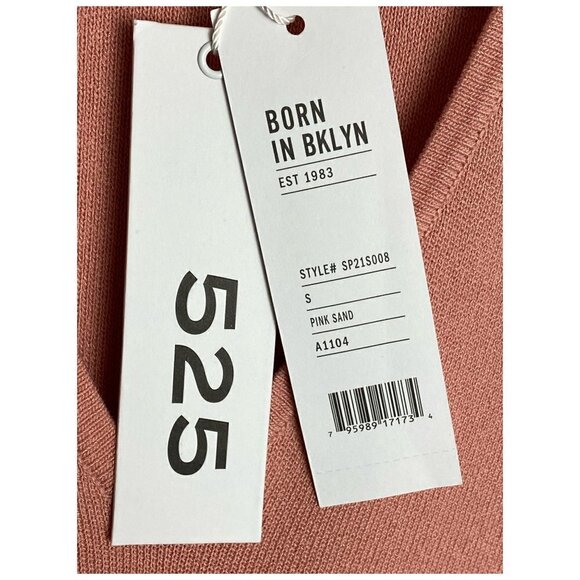 525 America Midi Dress NWT $138 Asymmetrical Ruffle Hem in Pink Sand Women’s Sm - Picture 7 of 7